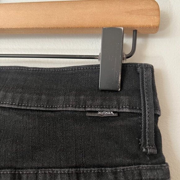 MOTHER The Insider Crop Step Fray Jeans Not Guilty Wash Black Women's Size 27 - Picture 9 of 12